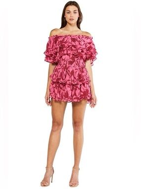 MISA Los Angeles Isella Dress in Graphic Floral , sz : small Pit